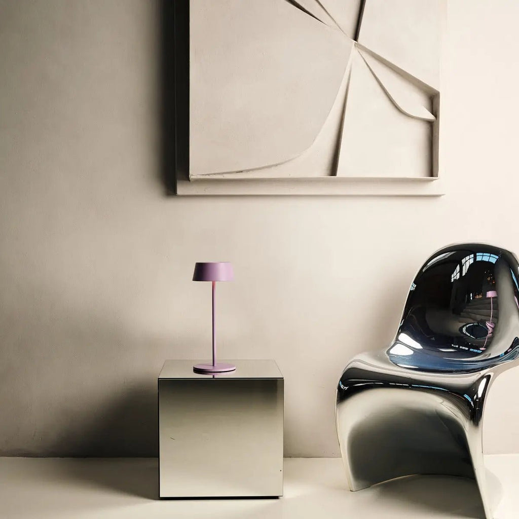 Hugo Violet Lila Oplaadbare Tafellamp | Stijlvolle, dimbare lamp en draadloos