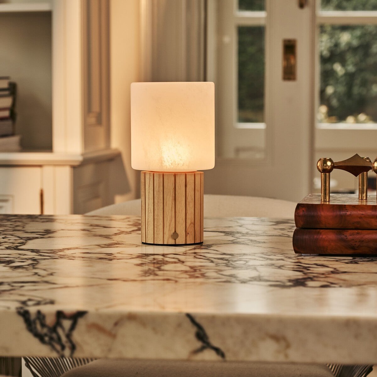 Ingmar Light Brown Rechargeable Table Lamp | Cordless, 3 Light Colors & Dimmable