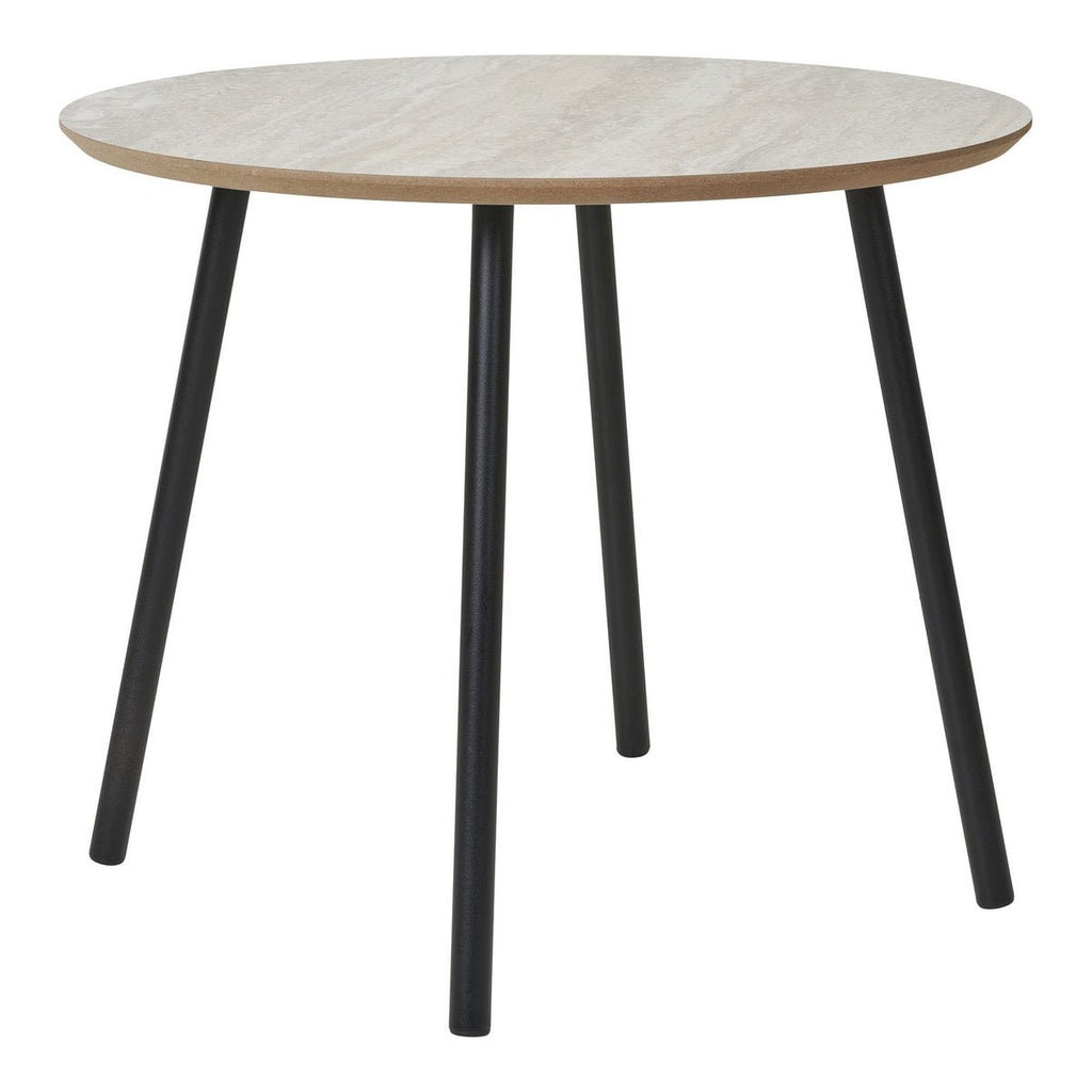 Aalst Salontafel - Zwart/Beige, Staal, MDF, Ø55x45cm