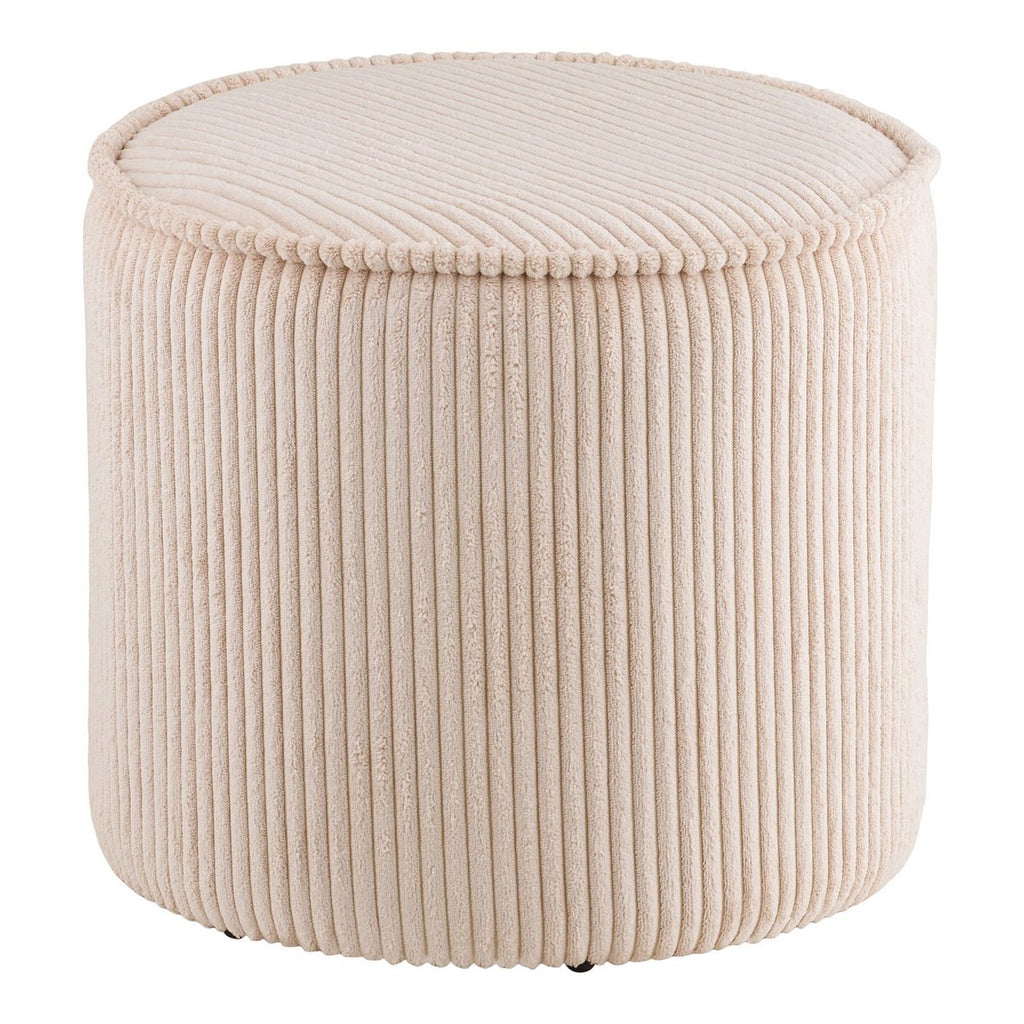 Taupo Poef, ribfluweel, beige, ø40x35 cm, HN1424
