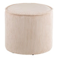 Taupo Poef, ribfluweel, beige, ø40x35 cm, HN1424