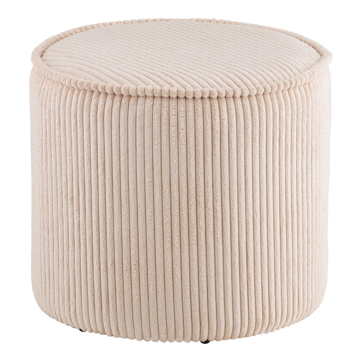 Taupo Poef, ribfluweel, beige, ø40x35 cm, HN1424