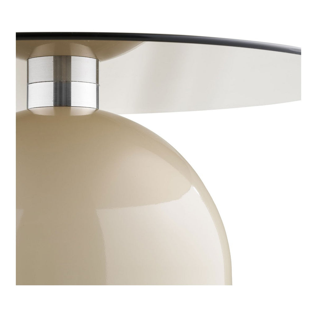 Ravello Salontafel, gehard glas/metaal, grijs/beige, ø70x33 cm