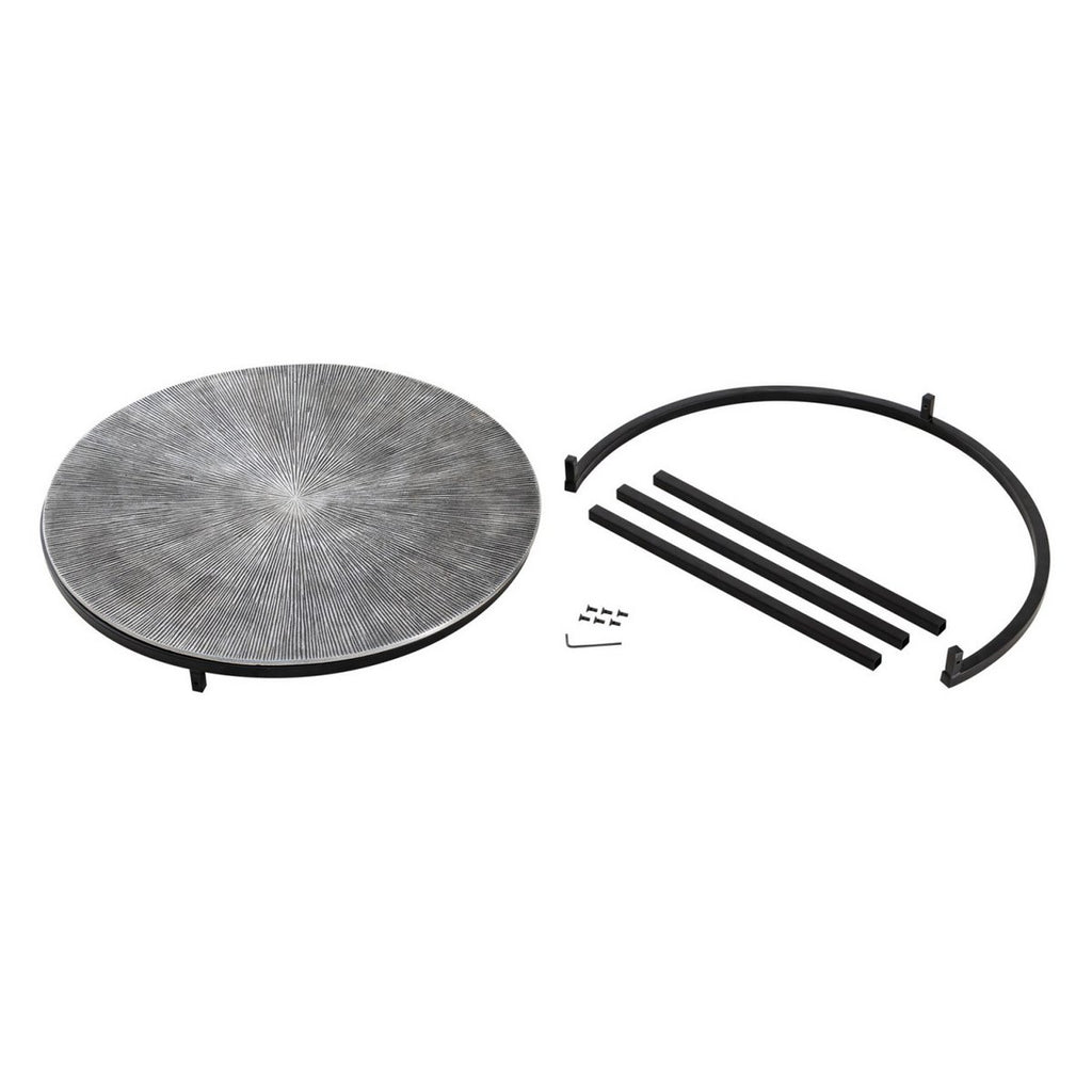 Salontafelset 2 stuks ø 55 en 45 cm bijzettafel zilver metalen tafels ronde Carlton woonkamer