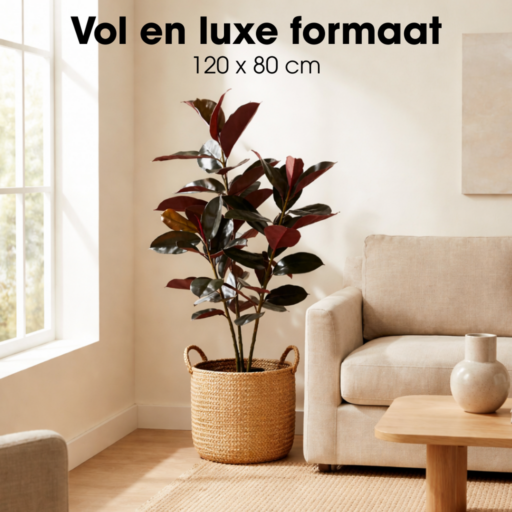 Kunstplant Rubberplant Rood