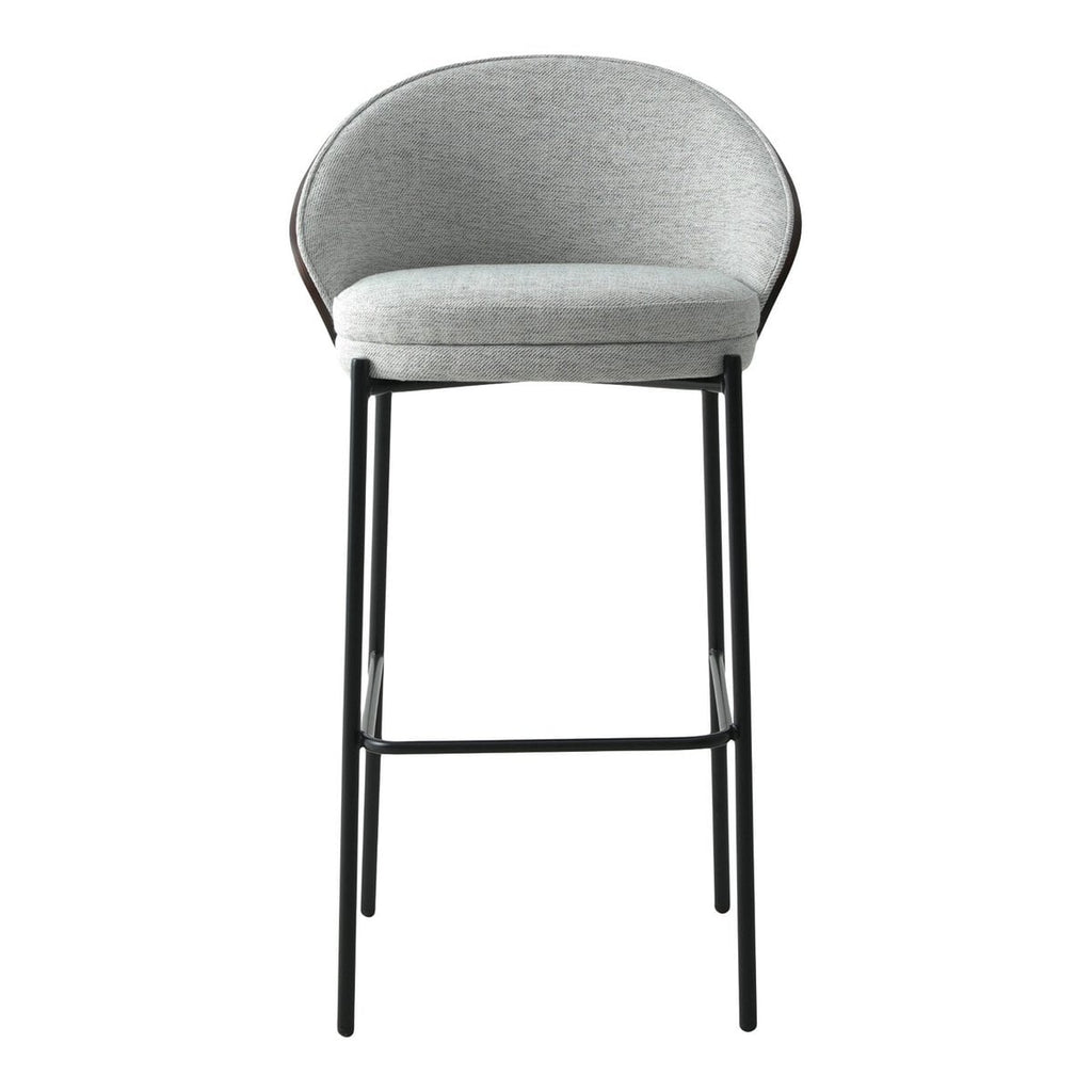 Canelas Barstoel - Lichtgrijs/donkerbruin, MDF/polyester/staal - Set van 2