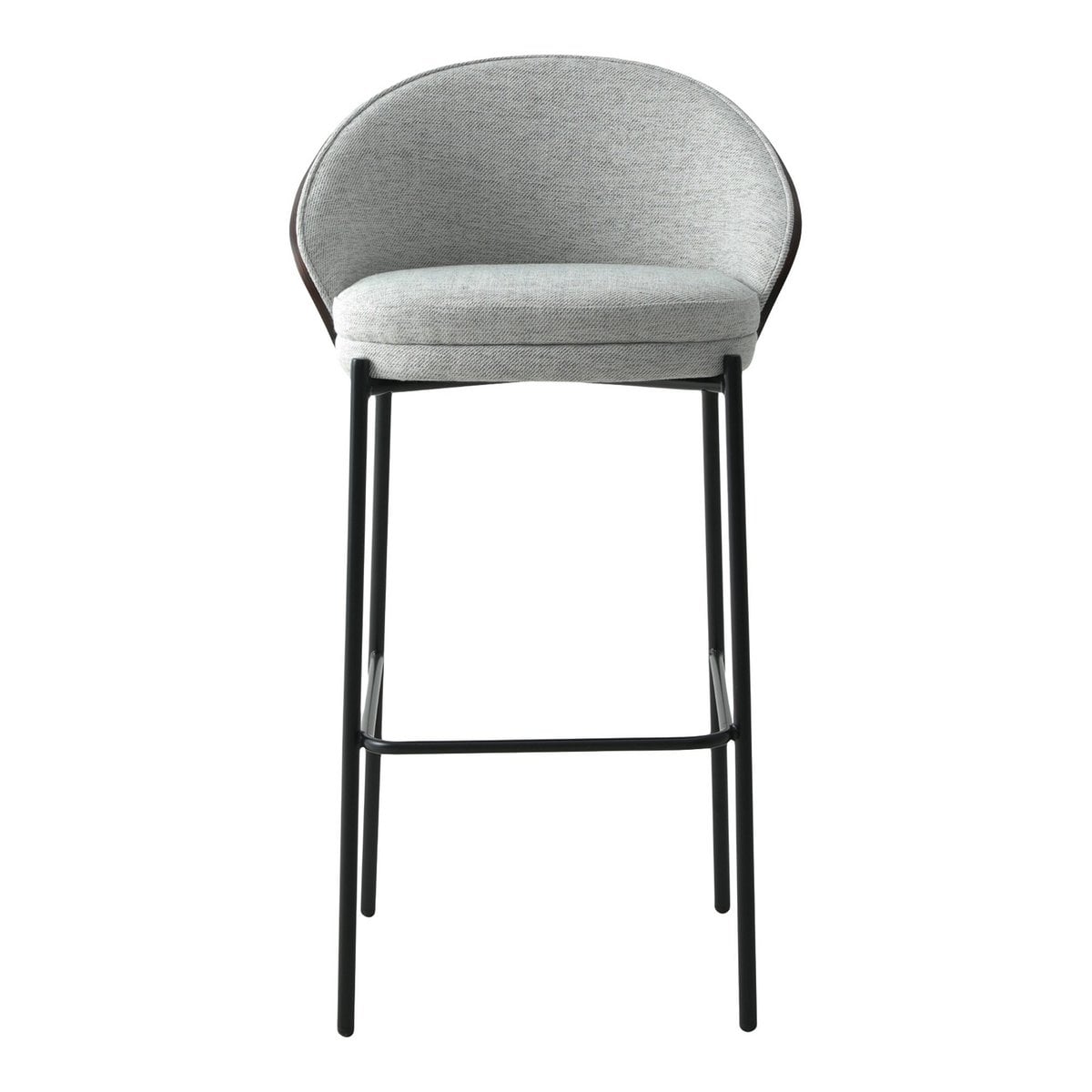 Canelas Barstoel - Lichtgrijs/donkerbruin, MDF/polyester/staal - Set van 2