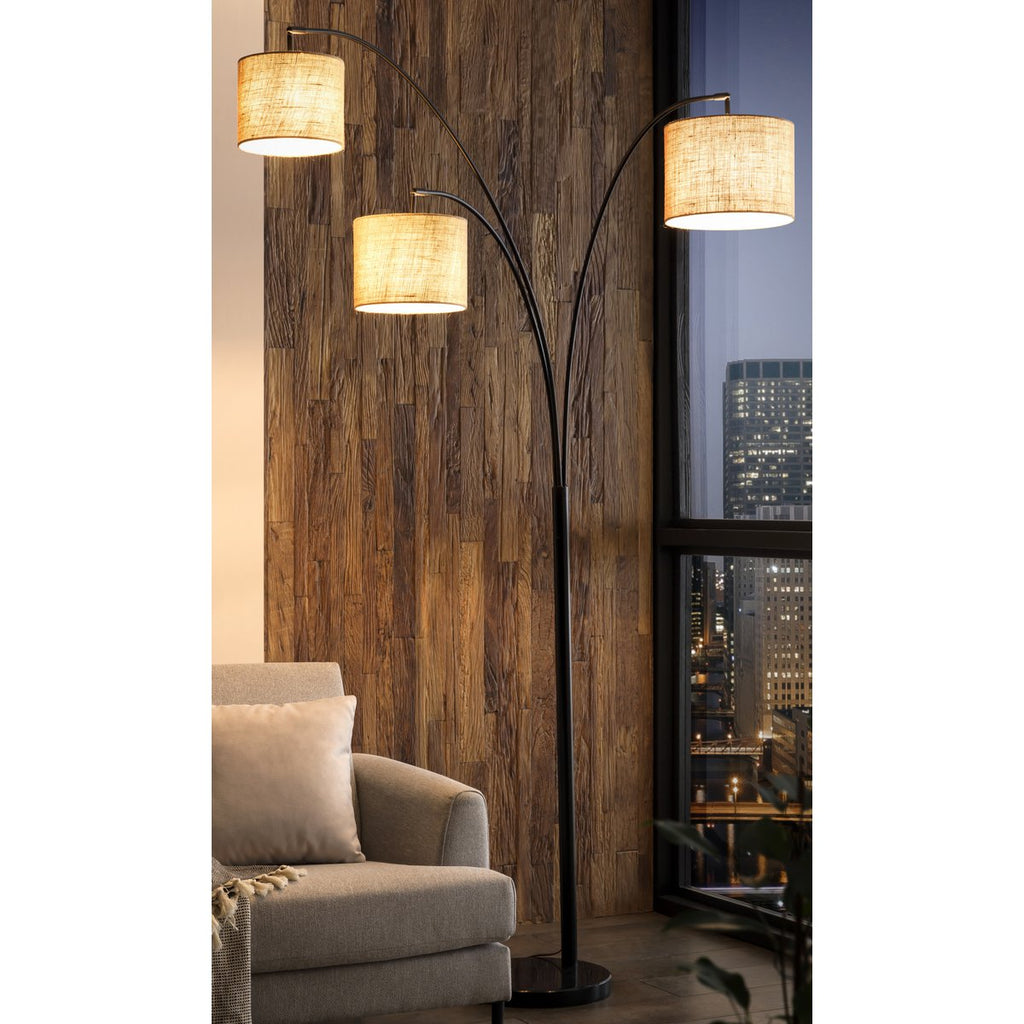Vloerlamp zwart met marmeren voet