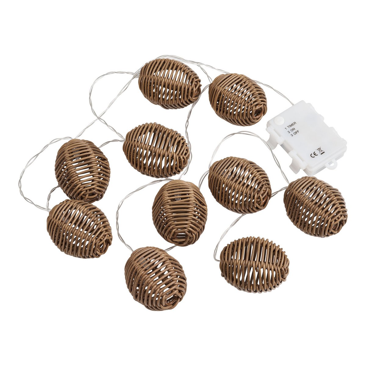 Carlisle LED Lichtslinger, polyrotan/metaal, natuur/zwart