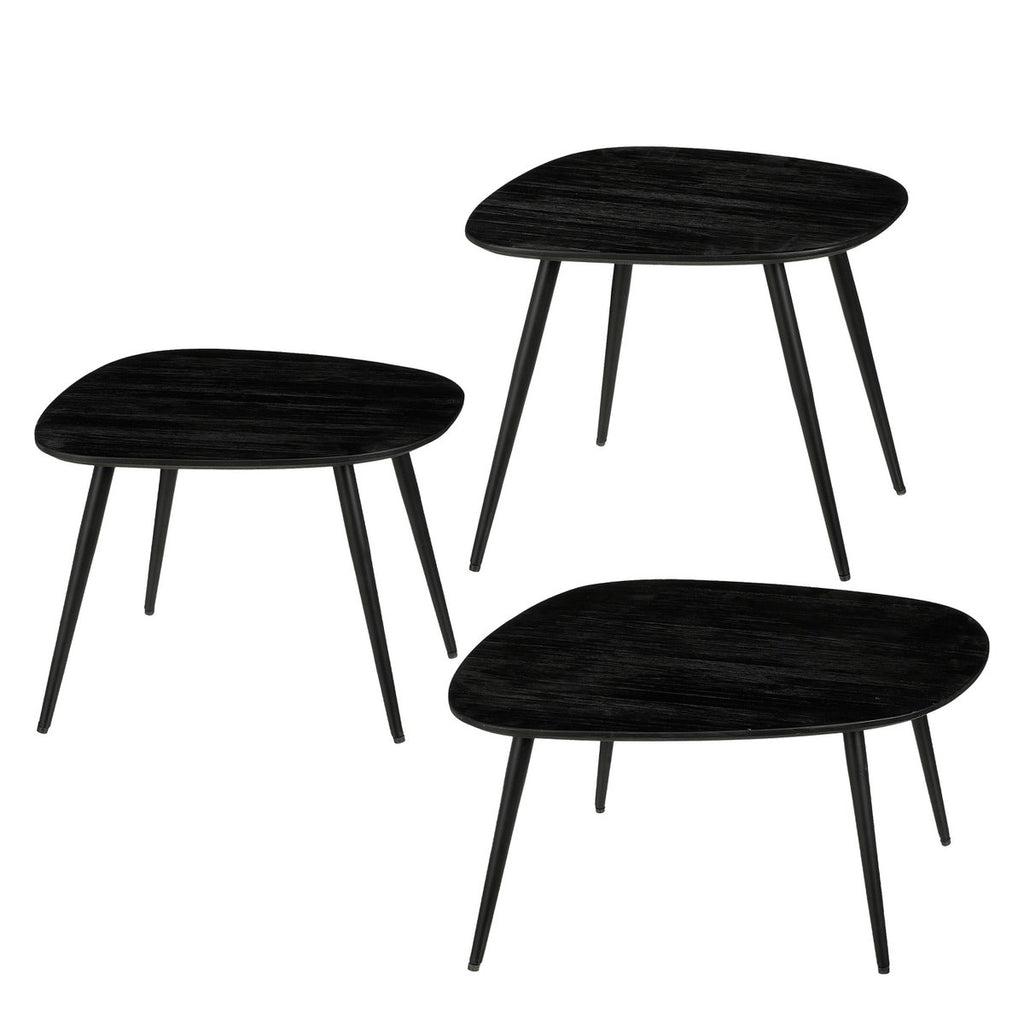Bijzettafel set Jailey Zwart