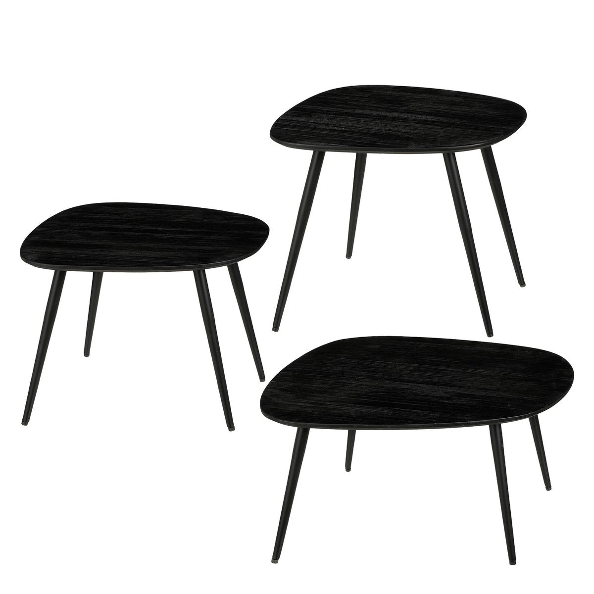 Bijzettafel set Jailey Zwart