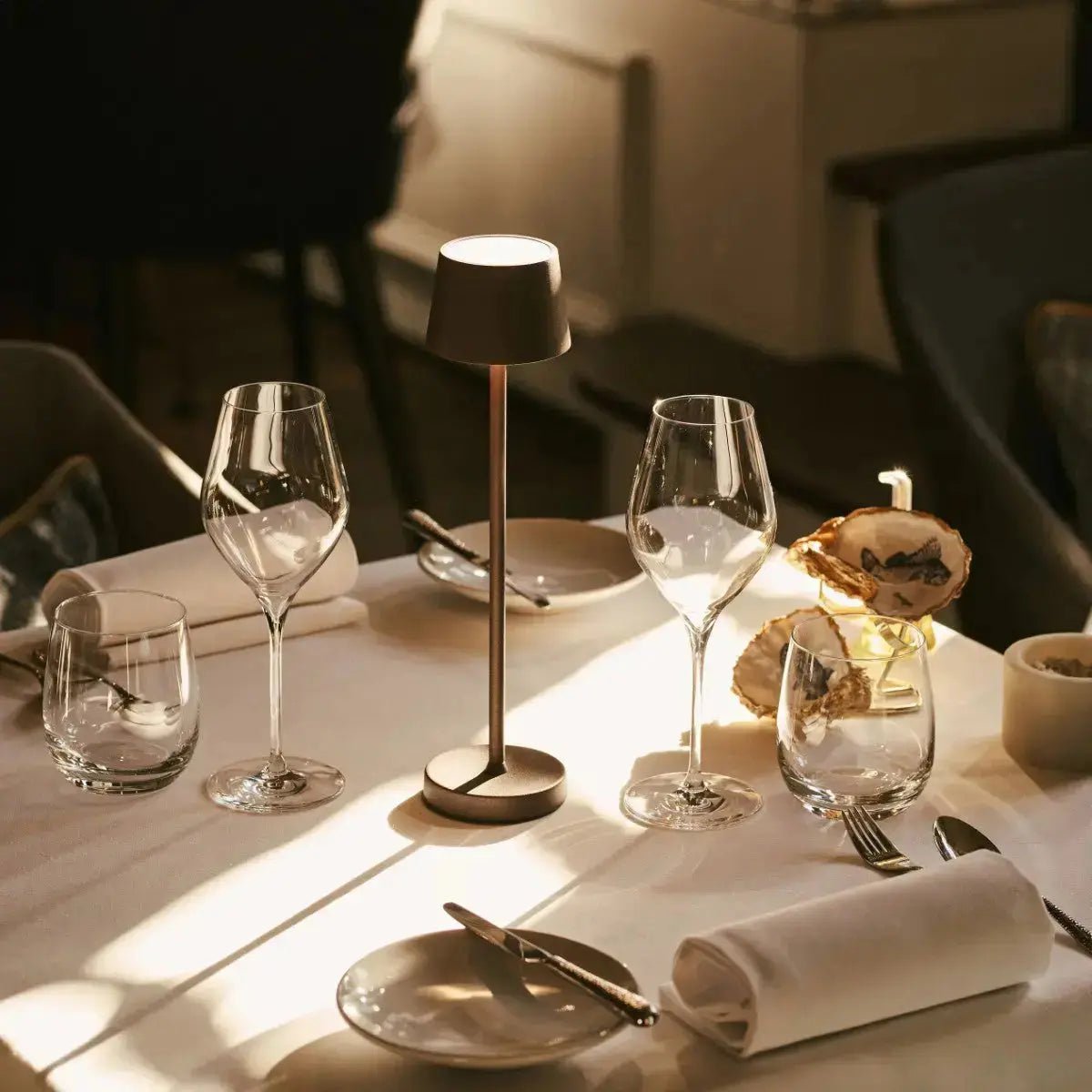 Vondel Mini Mokka Bruin Snoerloze Lamp | Dimbaar en perfect voor horeca