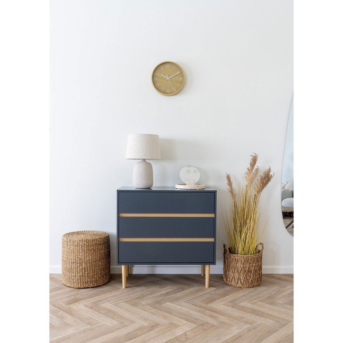 Rivera Poef - Naturel, Zeegras, Ijzer, Ø40cm
