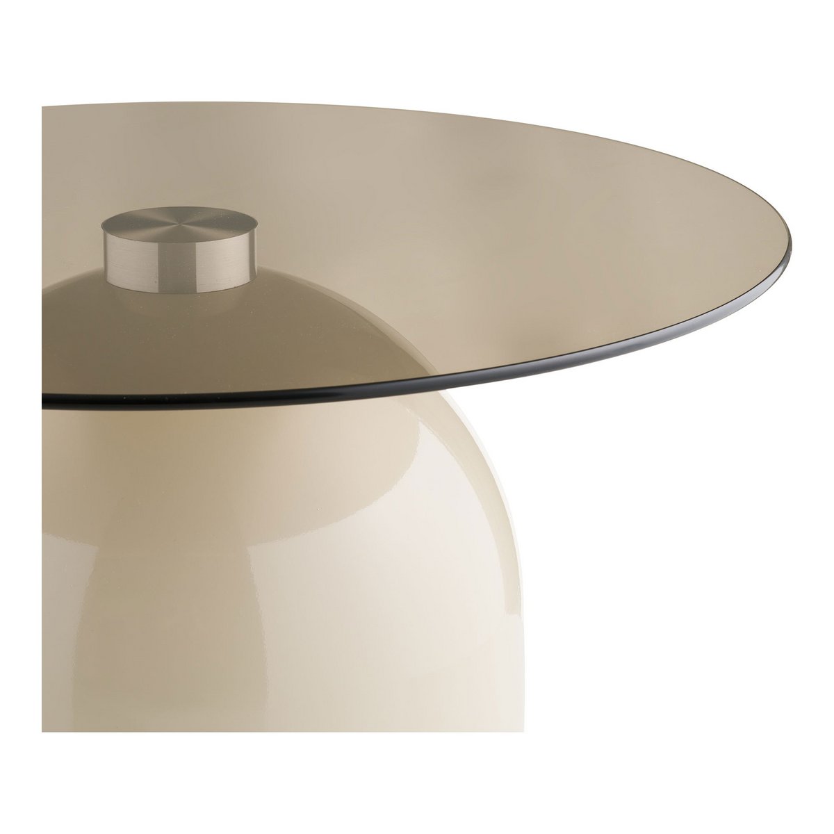 Ravello Salontafel, gehard glas/metaal, grijs/beige, ø70x33 cm