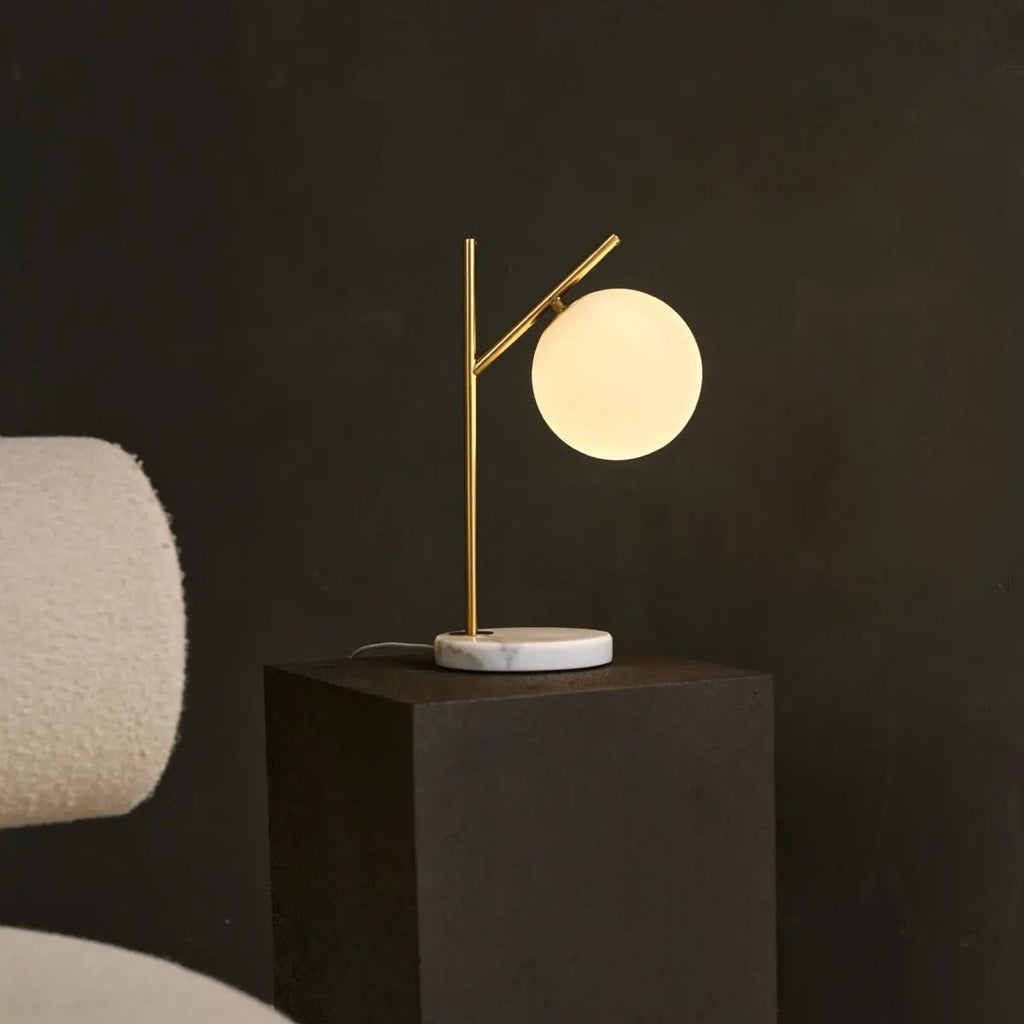 Madison marmeren lamp | Lamp van matglas en lamp met snoer