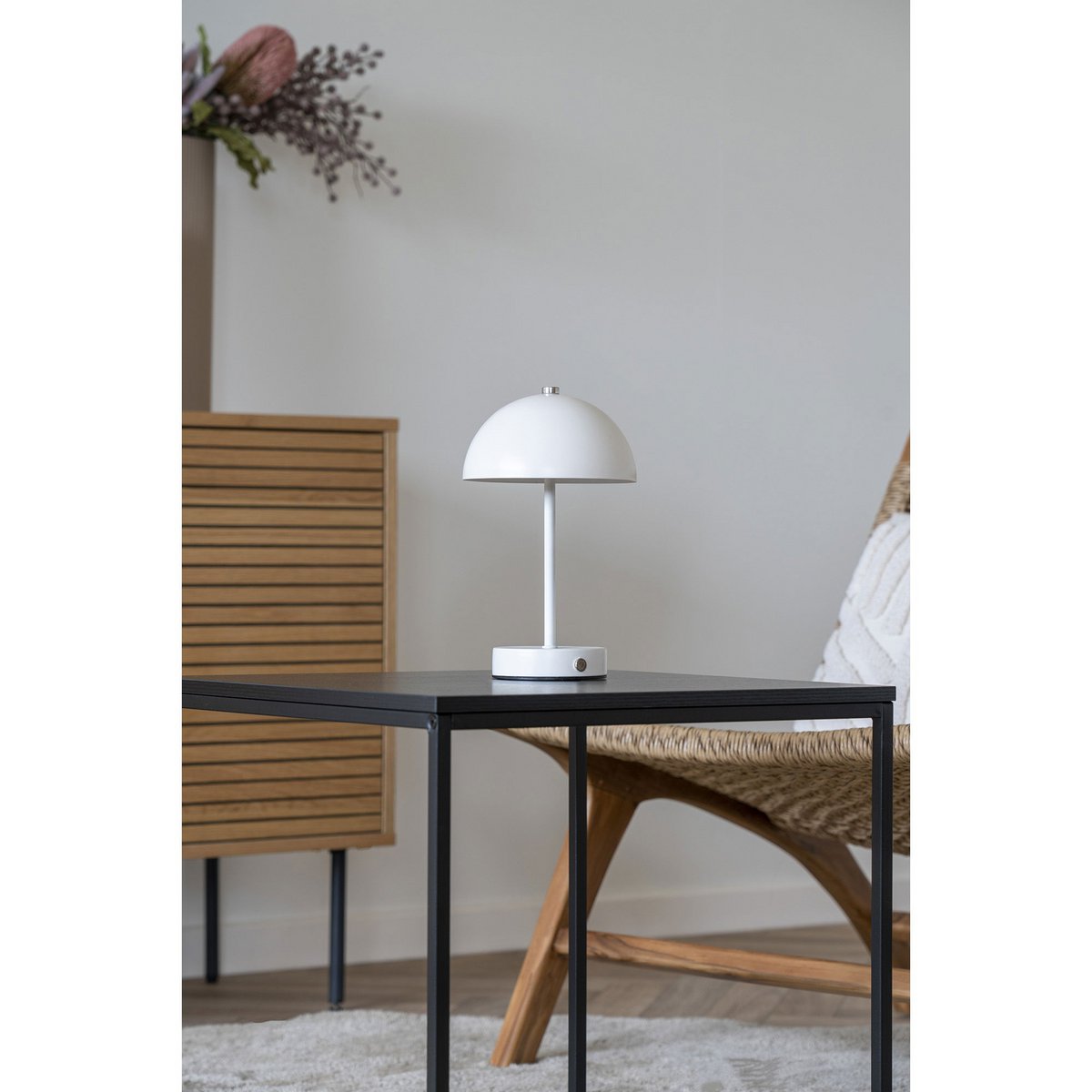 Holt LED-tafellamp - Wit, Metaal, Oplaadbaar