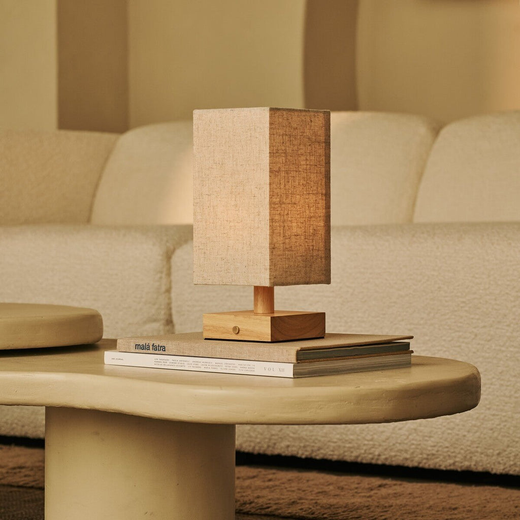Bob Light Brown Cordless Wooden Table Lamp | Dimmable, Rechargeable & Up 100 Hours Battery Hours