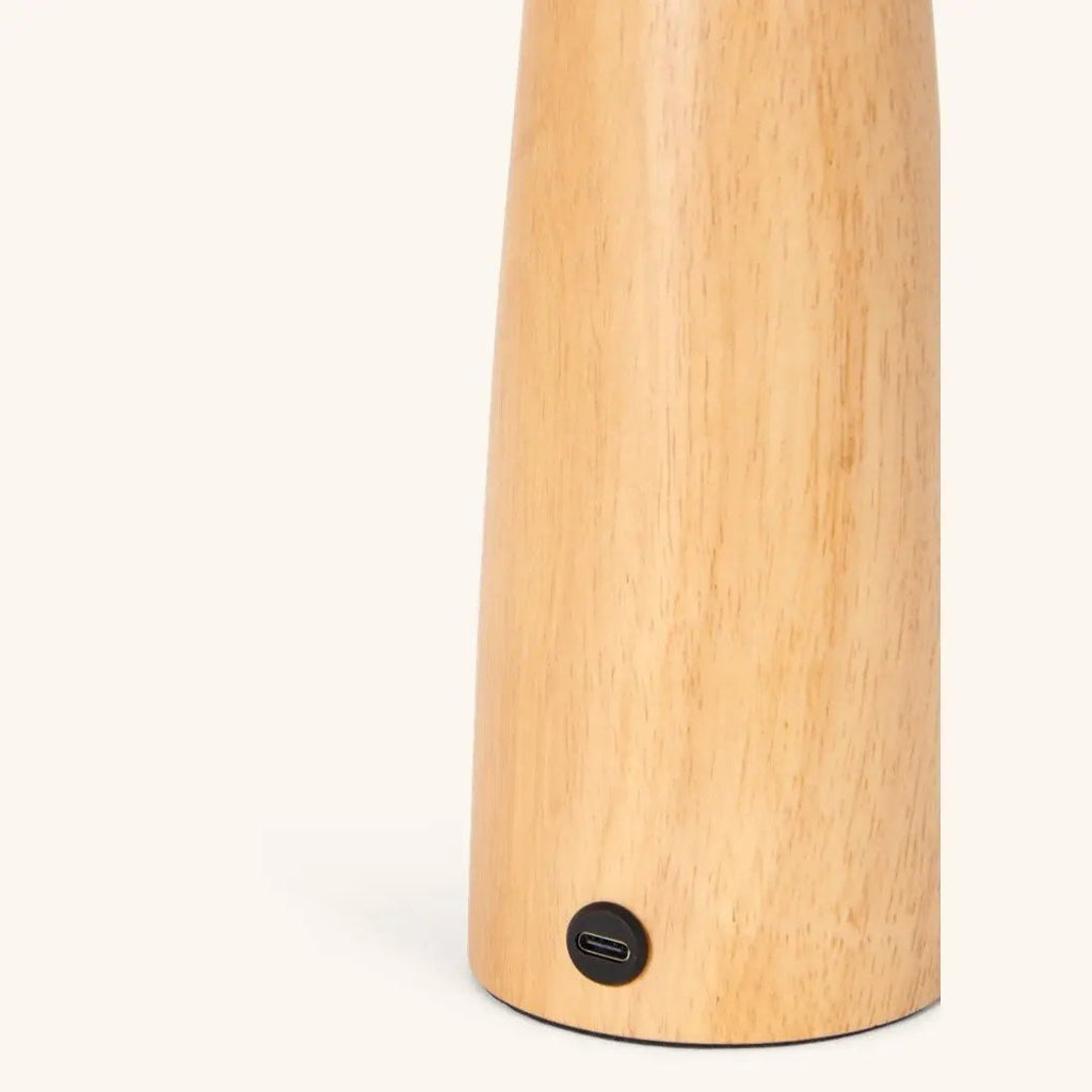 Lennart Lichtbruine Houten Tafellamp | Oplaadbaar, draadloos en dimbaar