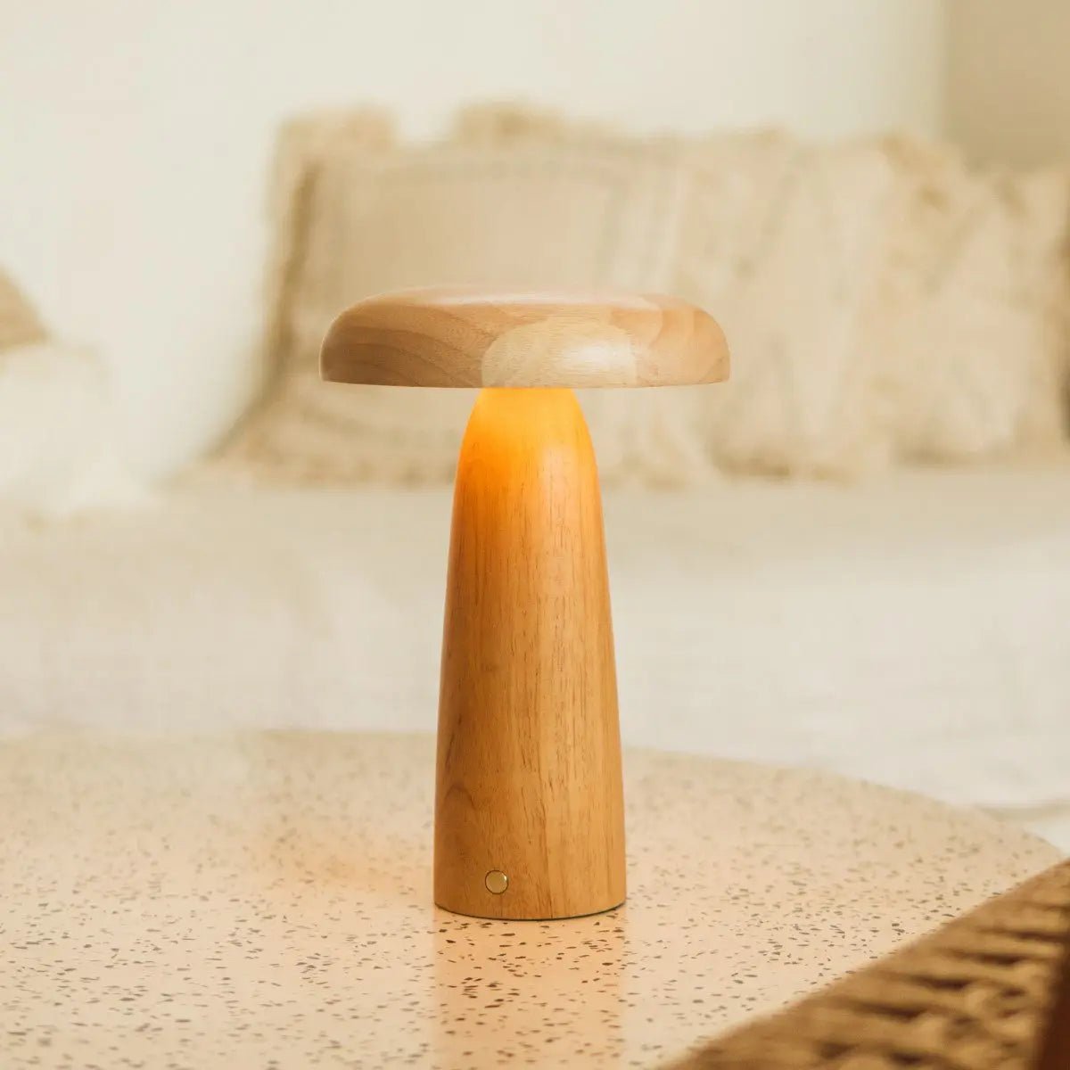 Lennart Lichtbruine Houten Tafellamp | Oplaadbaar, draadloos en dimbaar
