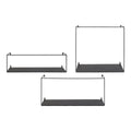 Ulmo Wall Plank - Zwart, staal - set van 3
