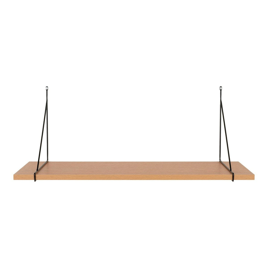 Chiba Wandplank - Wandplank, essenfineer, zwart stalen frame, 80x29 cm