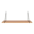 Chiba Wandplank - Wandplank, essenfineer, zwart stalen frame, 80x29 cm