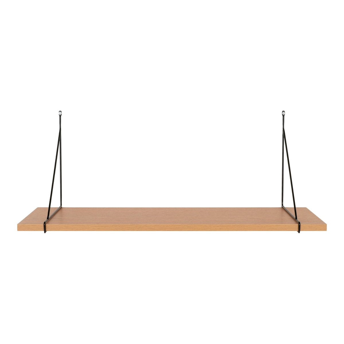 Chiba Wandplank - Wandplank, essenfineer, zwart stalen frame, 80x29 cm