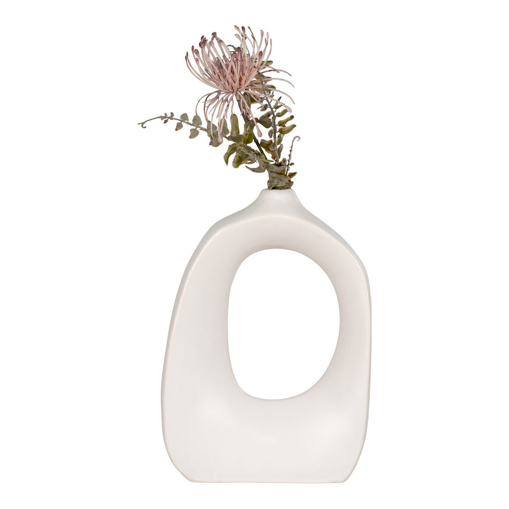 Vaas - Wit, Steengoed, 19x9x28,5 cm