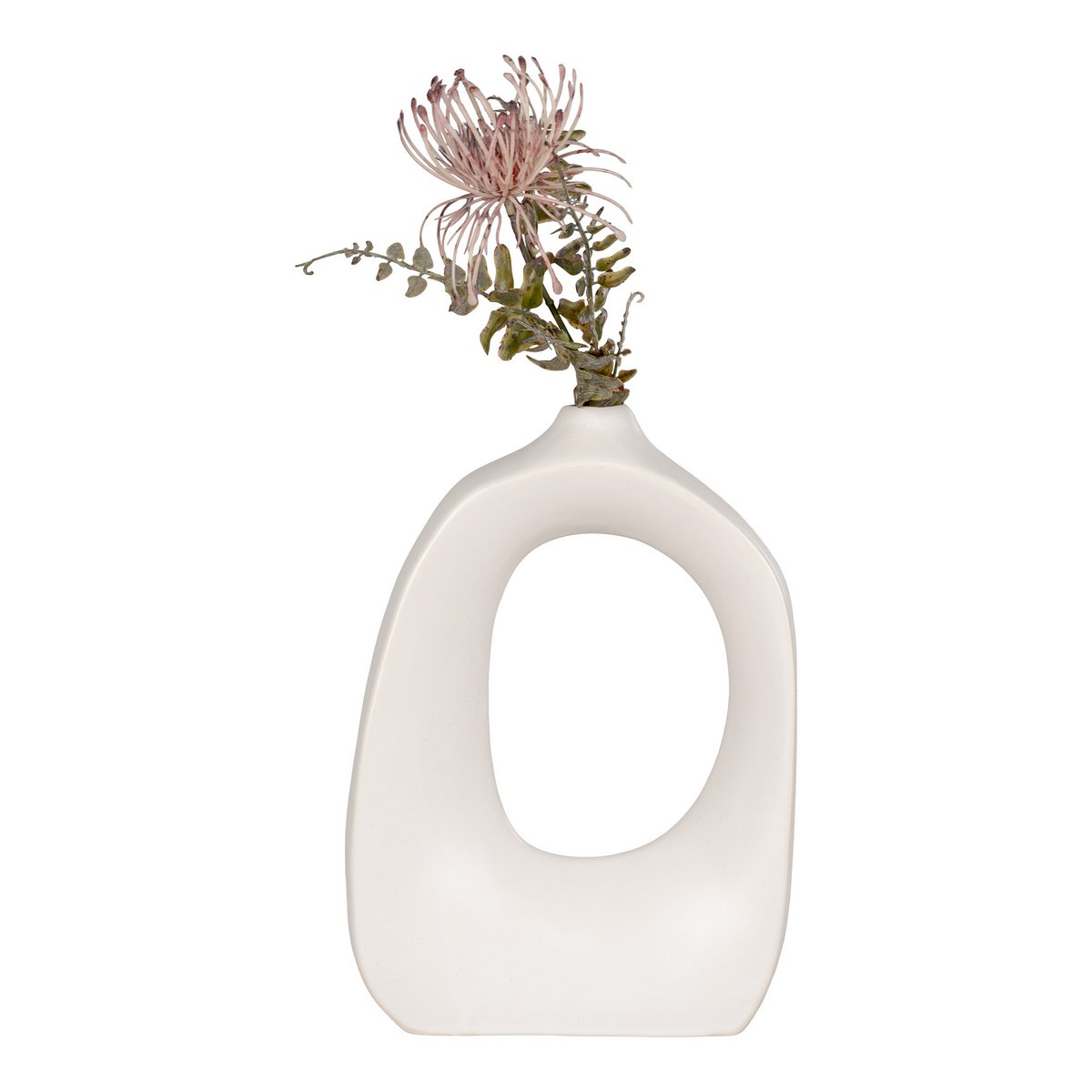 Vaas - Wit, Steengoed, 19x9x28,5 cm