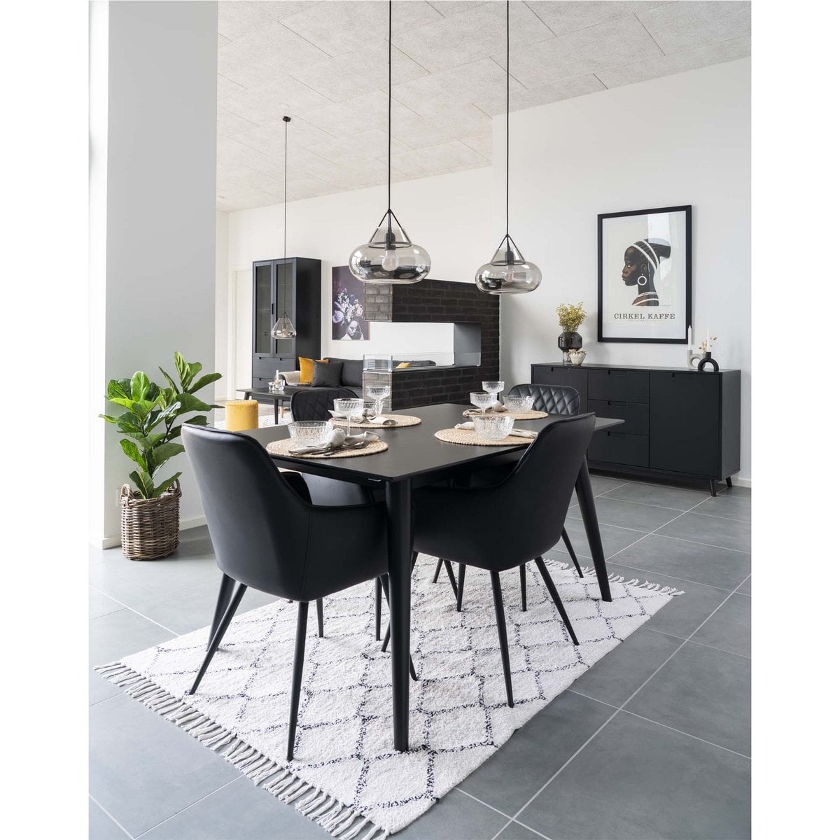 Harbo Eetkamerstoel - PU, Staal, Zwart - Set van 2