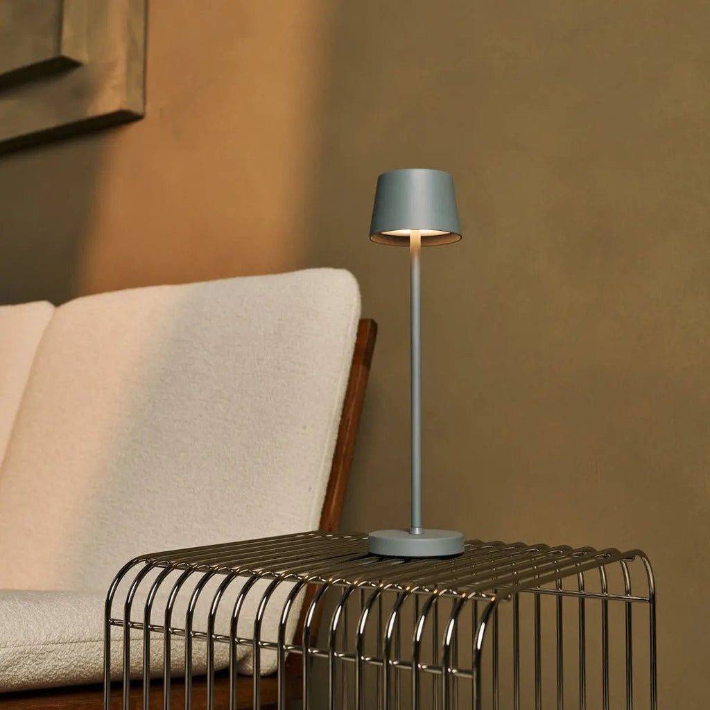 Combi Set Professional | 4 x Vondel Mini Mouse Grey Rechargeable Table Lamps & 1 x Amstel Charging Station