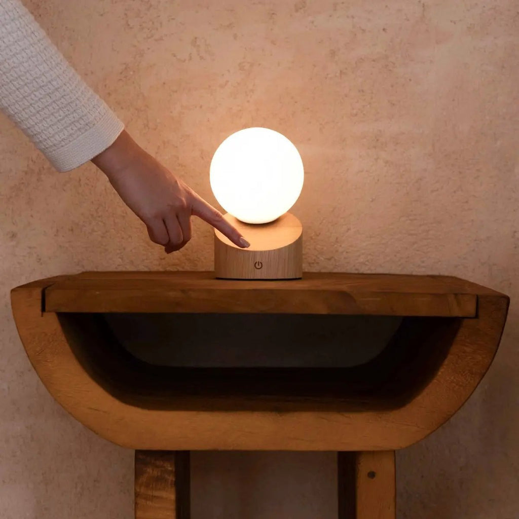 Morris Lichtbruine Oplaadbare Lamp | Stijlvol, draadloos en duurzaam ontwerp