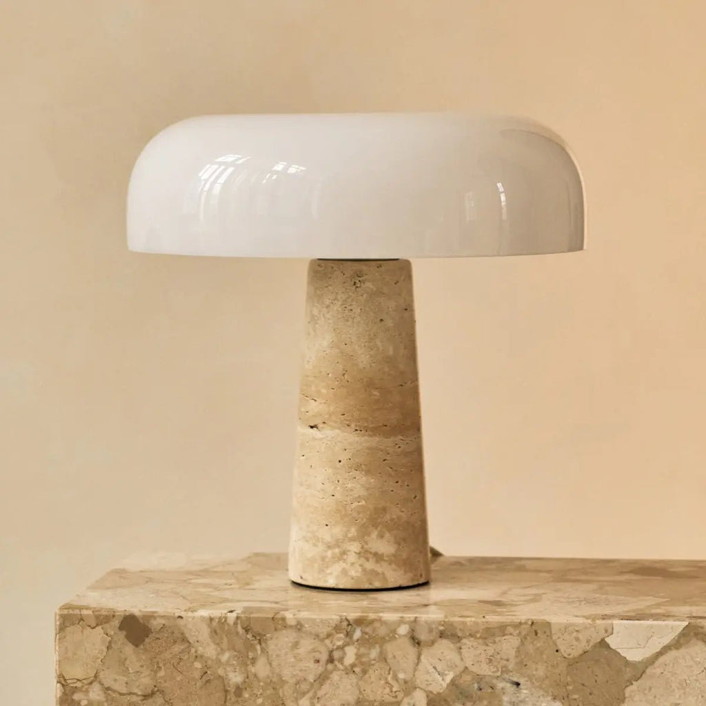 Emily travertijnlamp | Elegant ontwerp met glazen kap