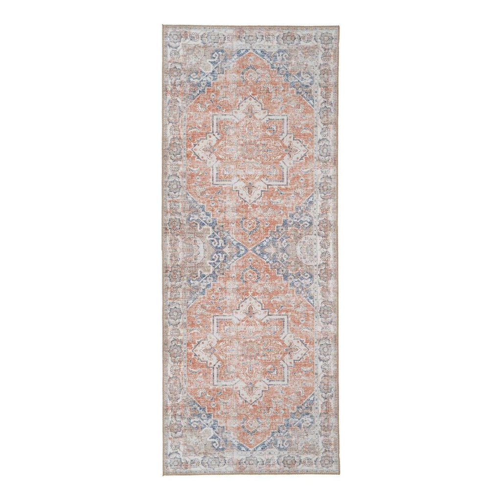 Havana Gangloper - Blauw/Oranje, Chenille Polyester, 80x200 cm