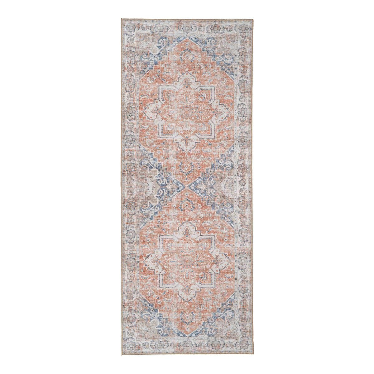 Havana Gangloper - Blauw/Oranje, Chenille Polyester, 80x200 cm