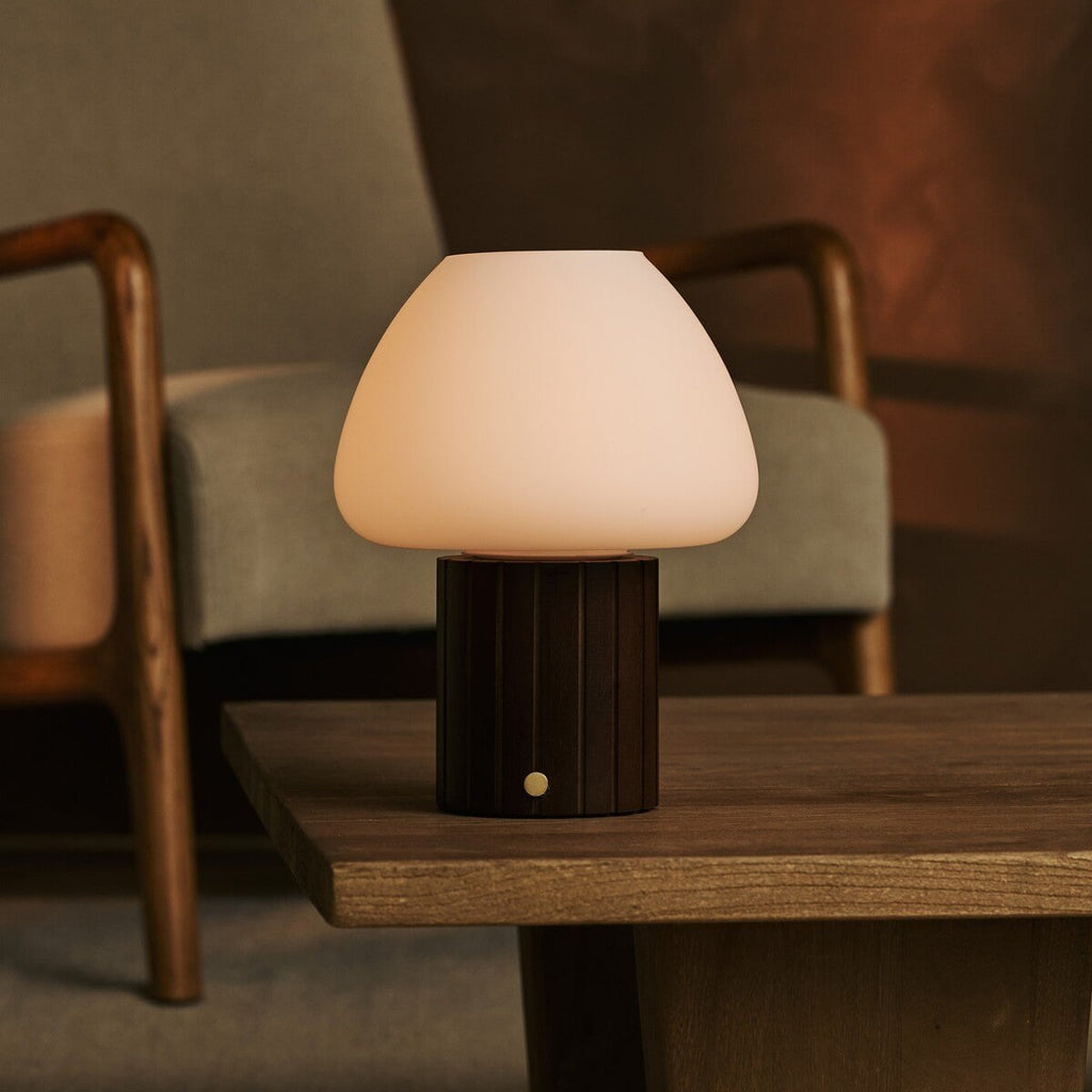 Romée Dark Brown Rechargeable Table Lamp | Modular Lampshade, Dimmable & 3 Light Colors
