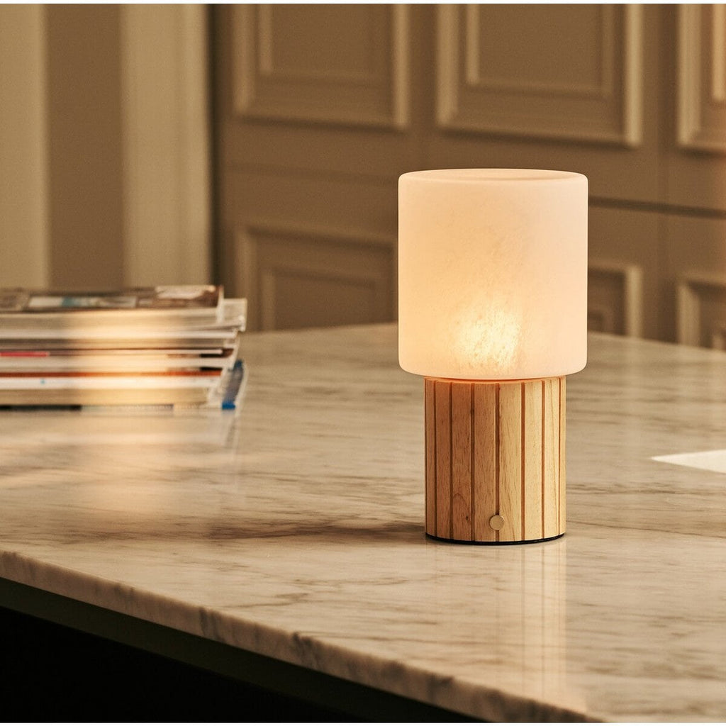 Ingmar Light Brown Rechargeable Table Lamp | Cordless, 3 Light Colors & Dimmable