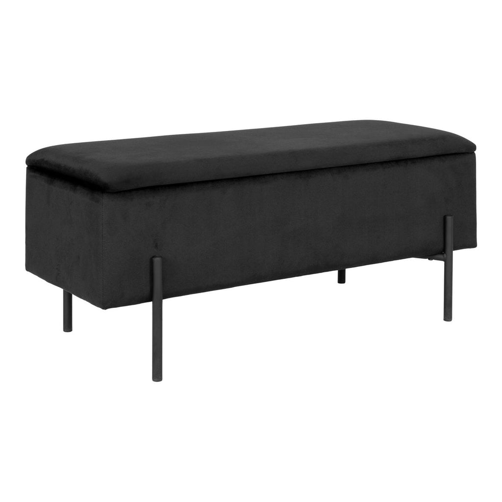 Watford Bank - Polyester, Multiplex, Zwart Fluweel - 95x36,5x43 cm