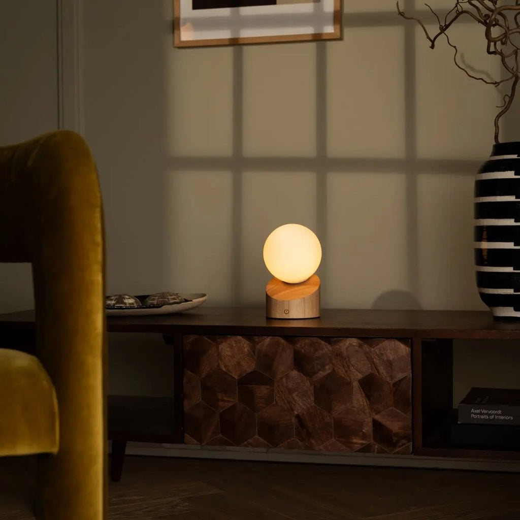 Morris Lichtbruine Oplaadbare Lamp | Stijlvol, draadloos en duurzaam ontwerp