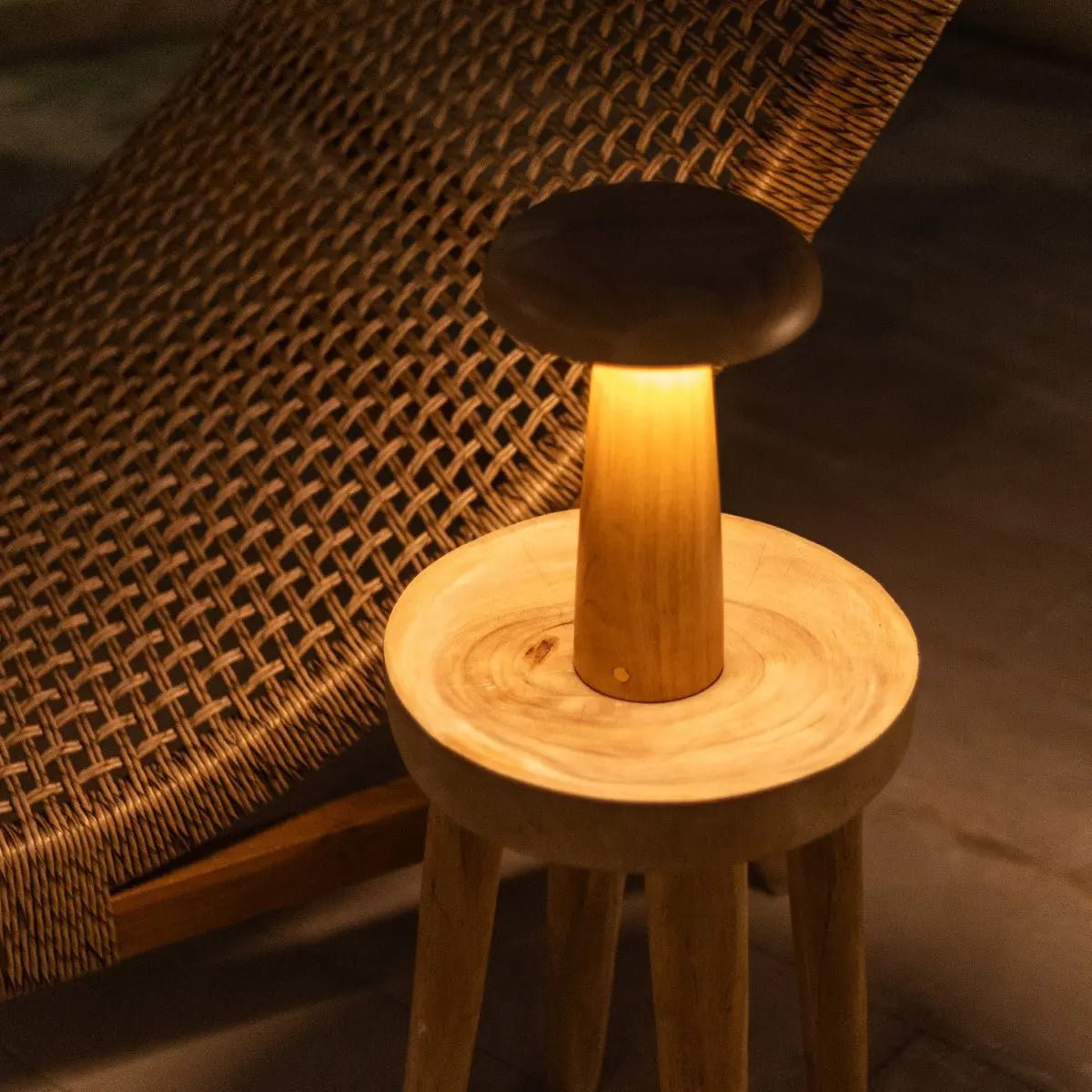 Lennart Lichtbruine Houten Tafellamp | Oplaadbaar, draadloos en dimbaar