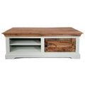 TV-lowboard TV-meubel B 114 H 45 cm massief houten TV-meubel Ibiza wit massief mangohout