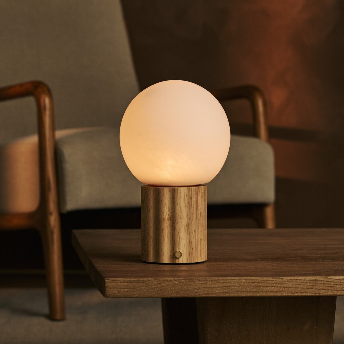 Wim Light Brown Rechargeable Table Lamp | 3 Light Colors, Modular Lampshade & Cordless