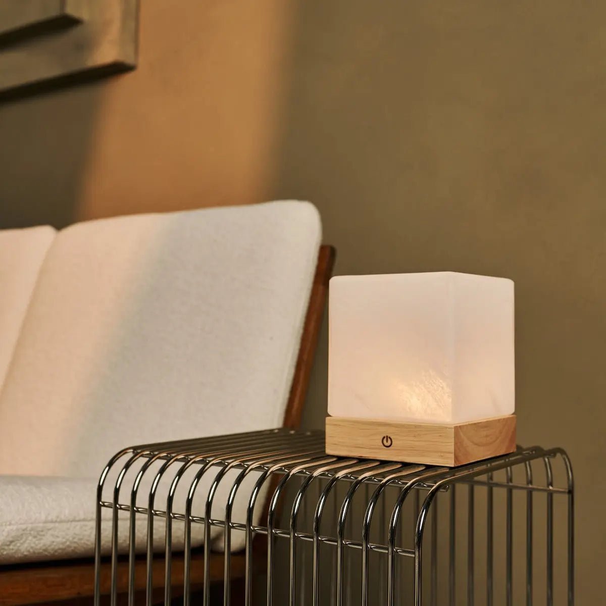 Yce Lichtbruine draadloze houten lamp | Oplaadbaar, dimbaar en batterijduur van 100 uur