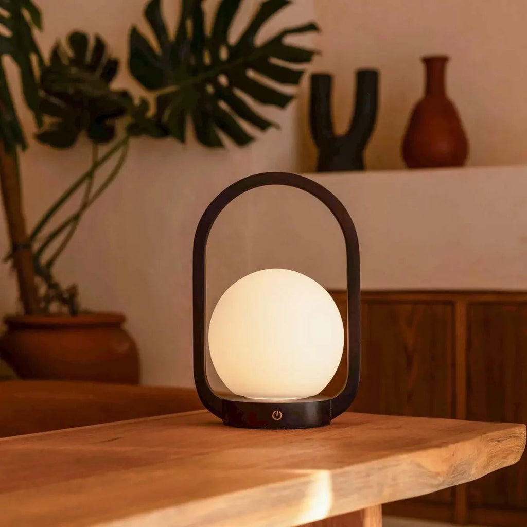 Skye Donkerbruine Houten Snoerloze Lamp | Oplaadbaar, dimbaar en 3 lichtmodi