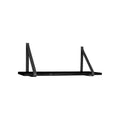 Forno Plank - Zwart, Rubberhout/Leer, 80x20x2 cm
