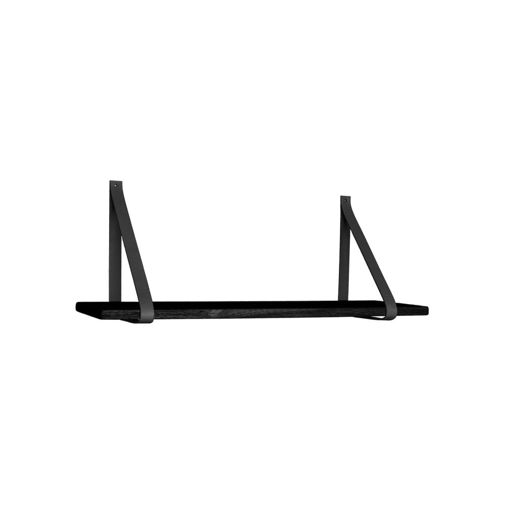 Forno Plank - Zwart, Rubberhout/Leer, 80x20x2 cm