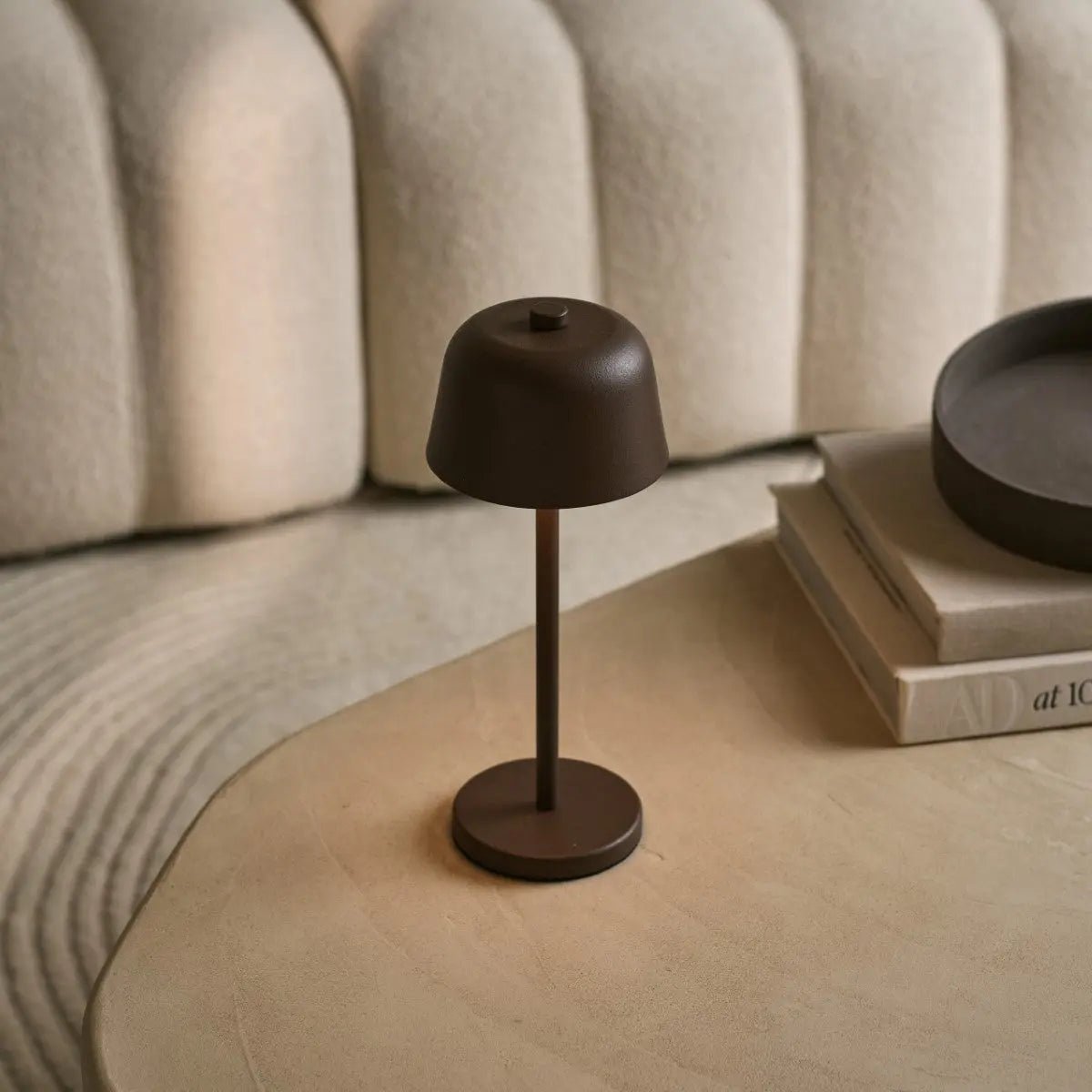 Anton Mokka Bruin Oplaadbare Tafellamp | Strakke en draadloze verlichting