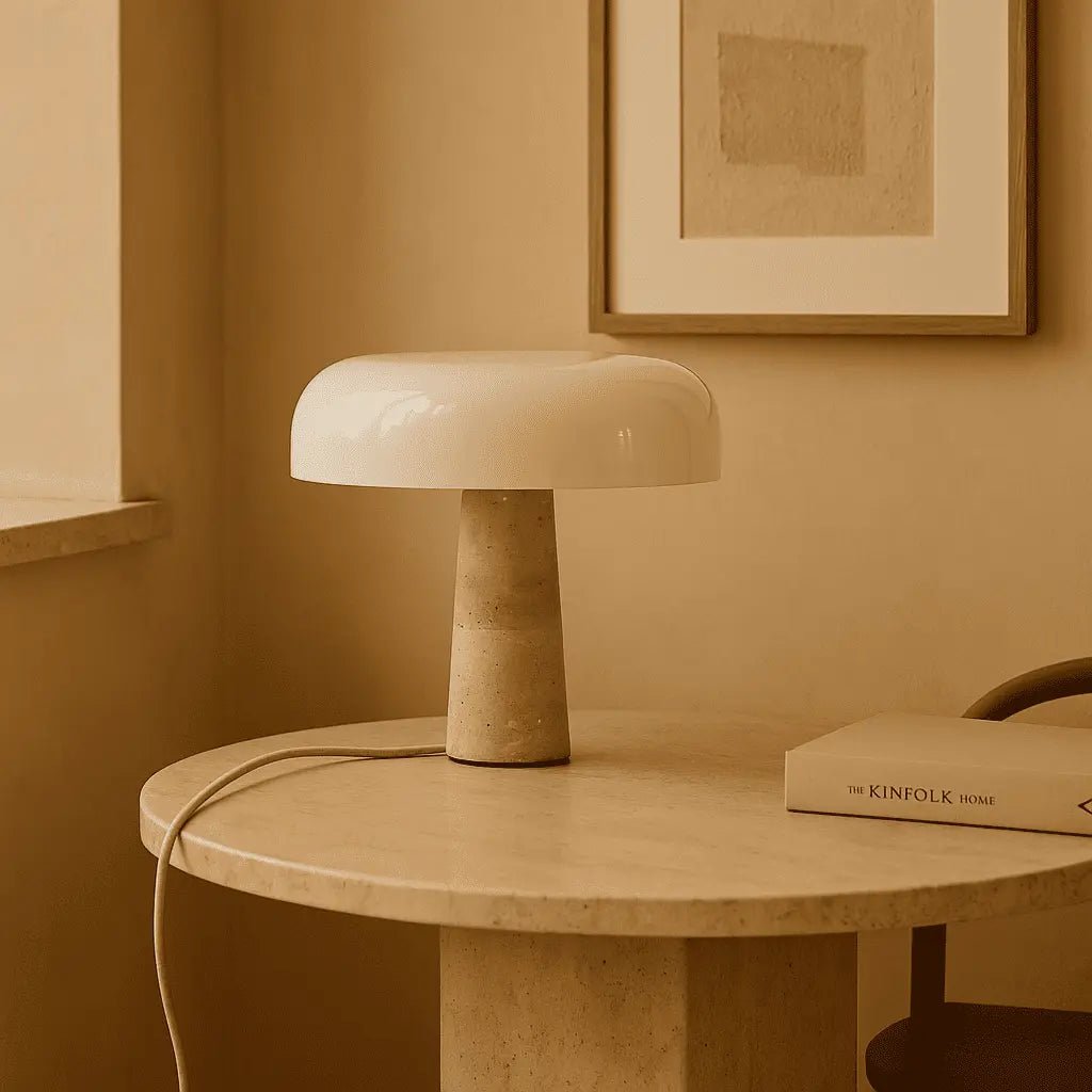 Emily travertijnlamp | Elegant ontwerp met glazen kap