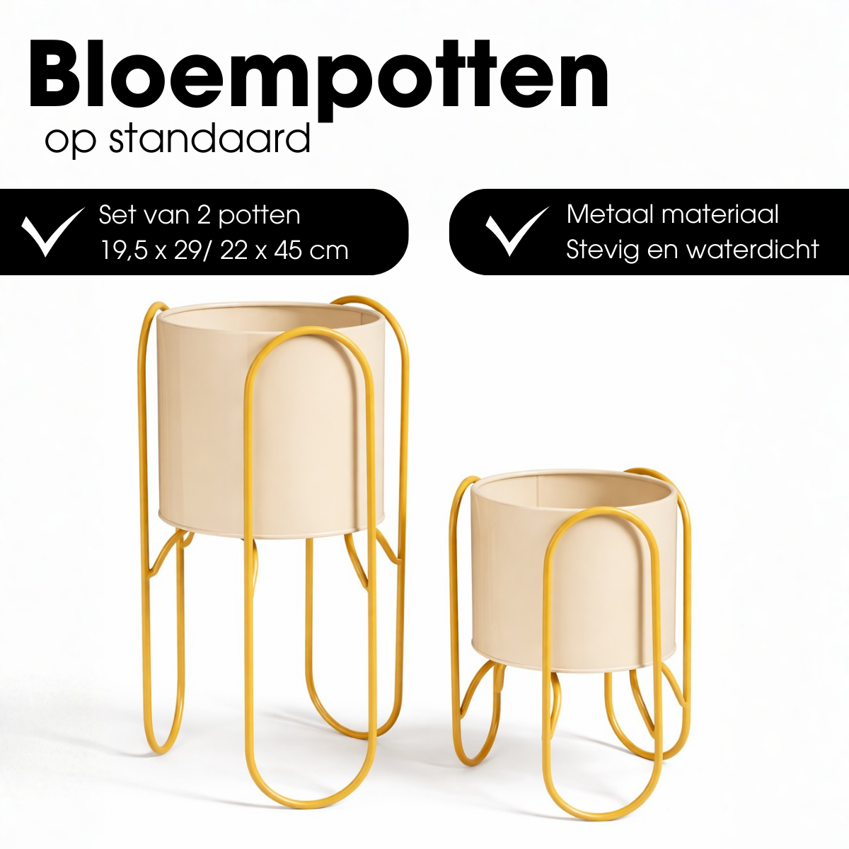 Bloempot binnen Donau Geel