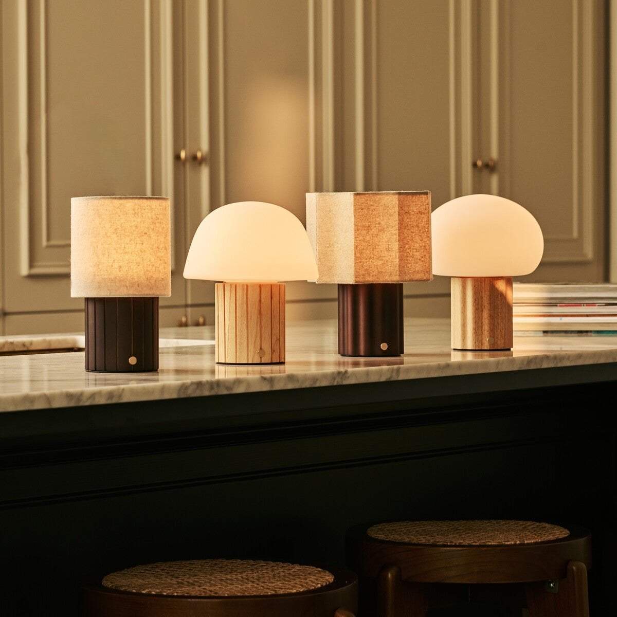 Ingmar Light Brown Rechargeable Table Lamp | Cordless, 3 Light Colors & Dimmable
